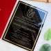 Acrylic Invitation Card With Velvet Envelope Foiling Printing Black Card